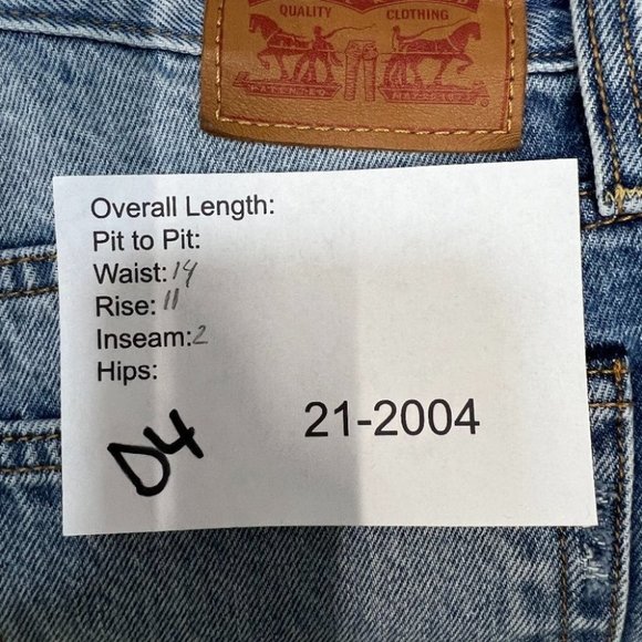 Levi's White Cone Oak Denim Cutoff Shorts Distressed Women's 27 High Rise - Picture 7 of 7